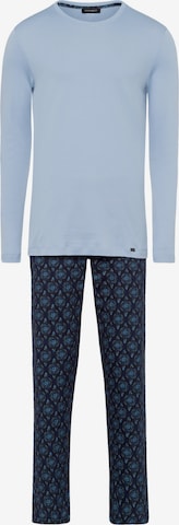 Hanro Pyjama lang 'Night & Day' in Blauw: voorkant