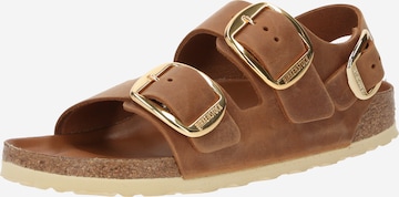 brūns BIRKENSTOCK Ādas čības 'Milano': no priekšpuses