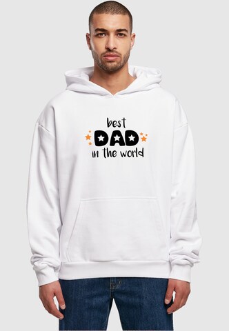Merchcode Sweatshirt 'Fathers Day - Best Dad In The World' in Wit: voorkant