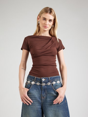 T-shirt Trendyol en marron : devant
