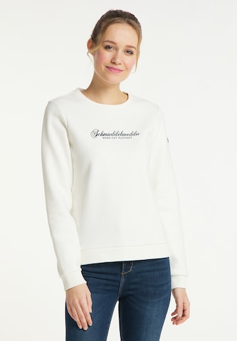 Schmuddelwedda Sweatshirt i vit: framsida