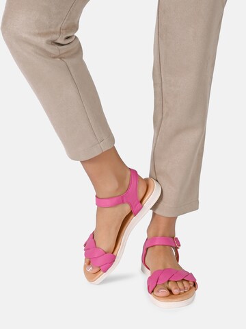 Apple of Eden Sandalen met riem ' INEZ ' in Roze: voorkant