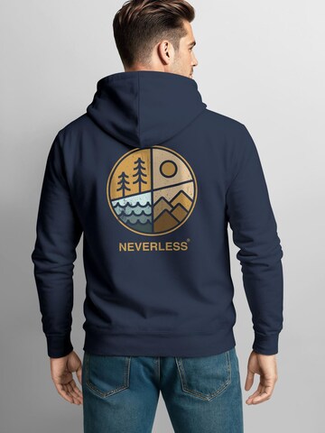 Neverless Sweatshirt 'Outdoor Badge' in Blue