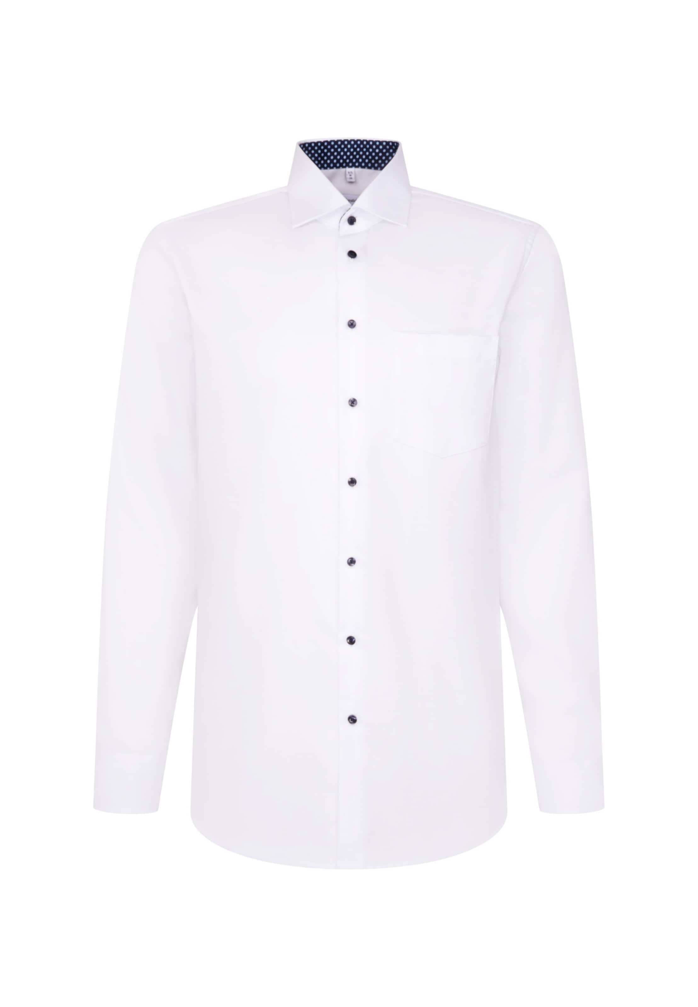 Chemise business 'Schwarze Rose' SEIDENSTICKER en blanc : devant