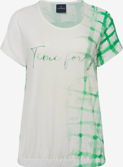 LAURASØN T-shirt en vert / blanc, Vue avec produit