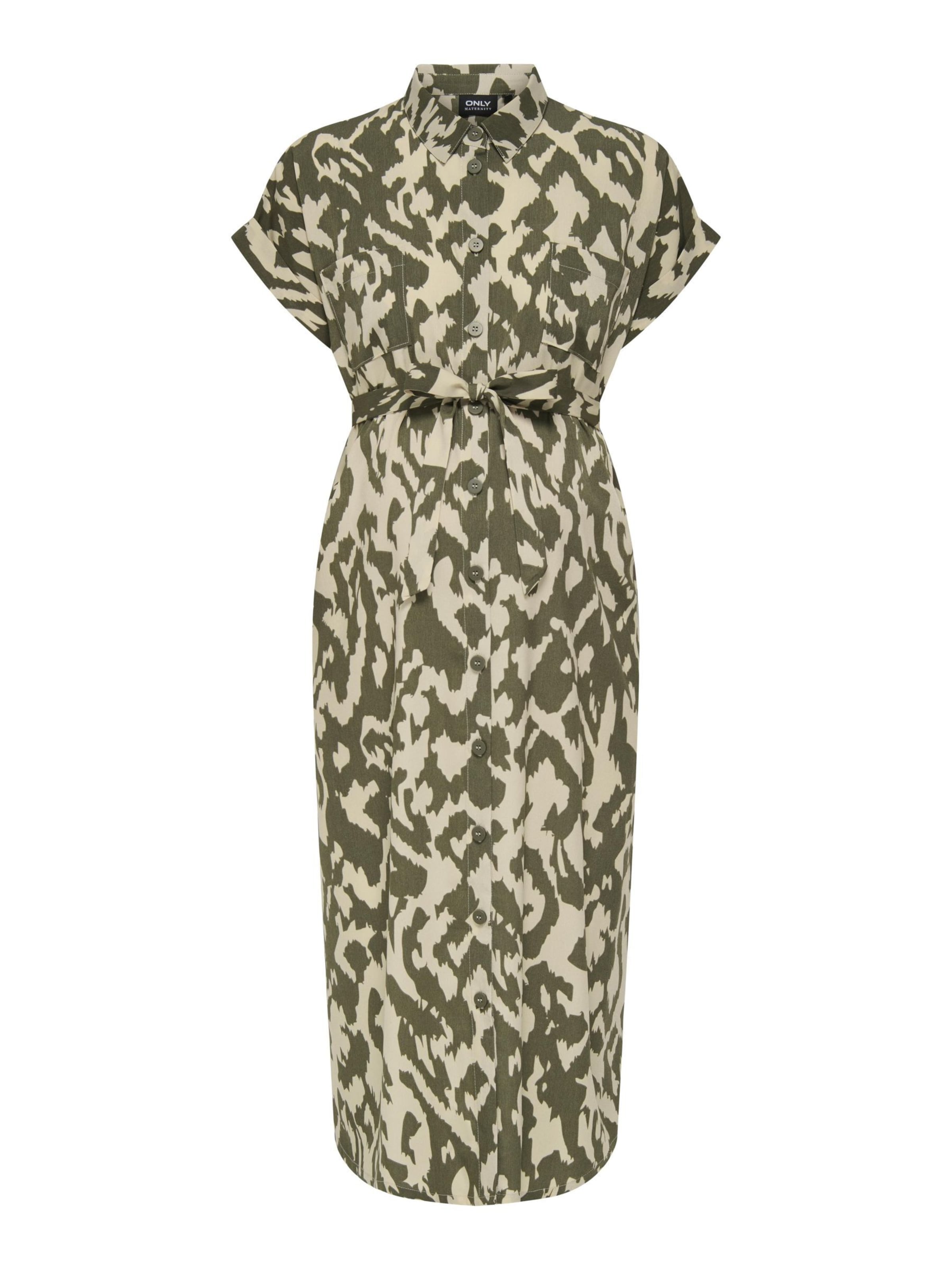 Abito camicia Only Maternity di colore beige / verde, Visualizzazione prodotti