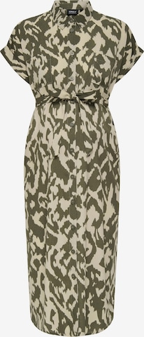 Only Maternity - Vestido camisero en verde: frente