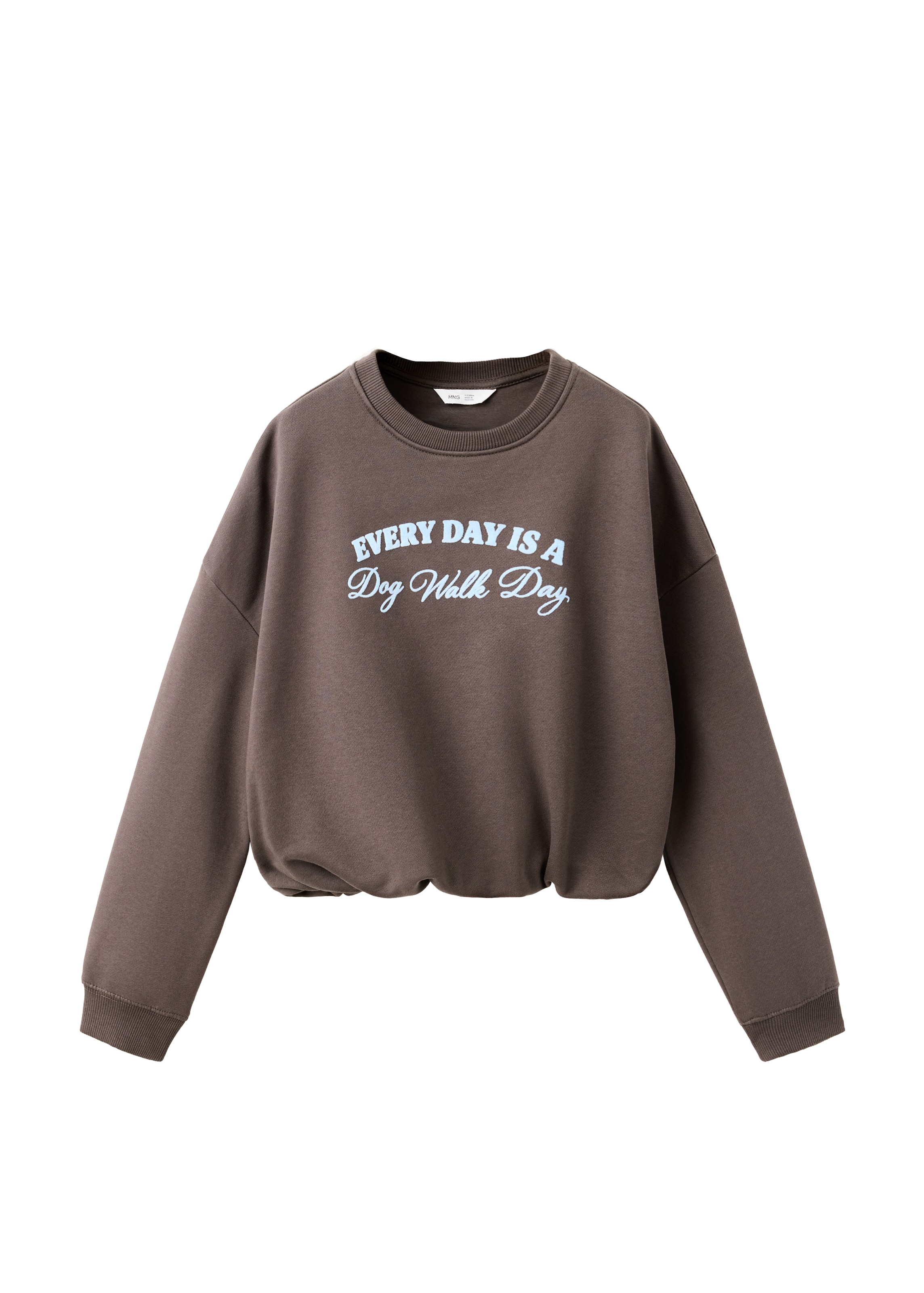 MANGO KIDSSweater majica 'WALK' - smeđa boja: prednji dio