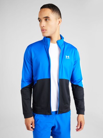 UNDER ARMOUR - Sudadera con cremallera deportiva en azul: frente