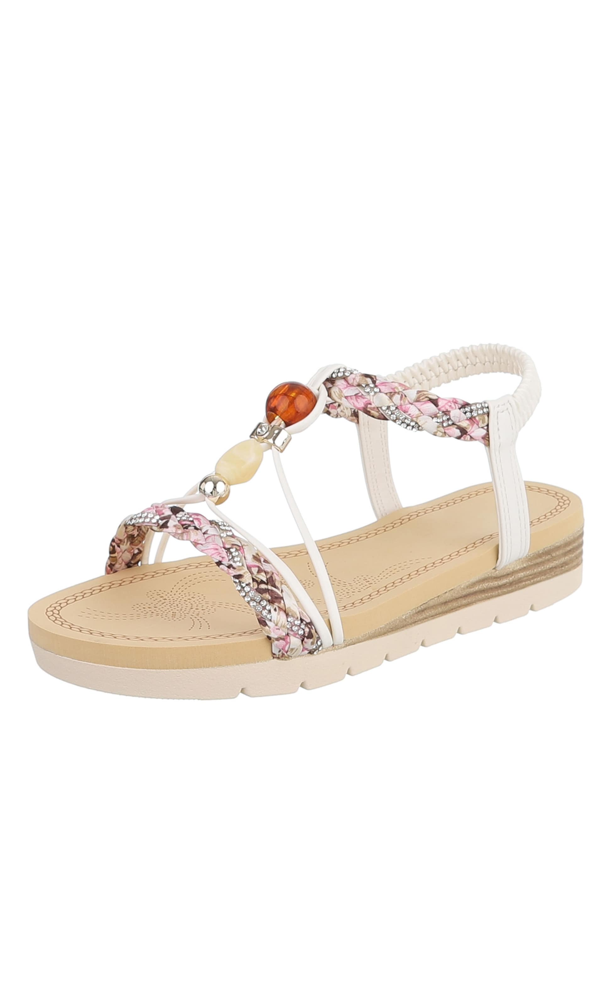 Ital-Design Strap Sandals in White: front