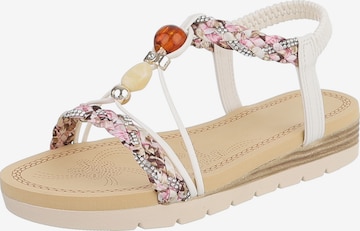 Ital-Design Strap Sandals in White: front