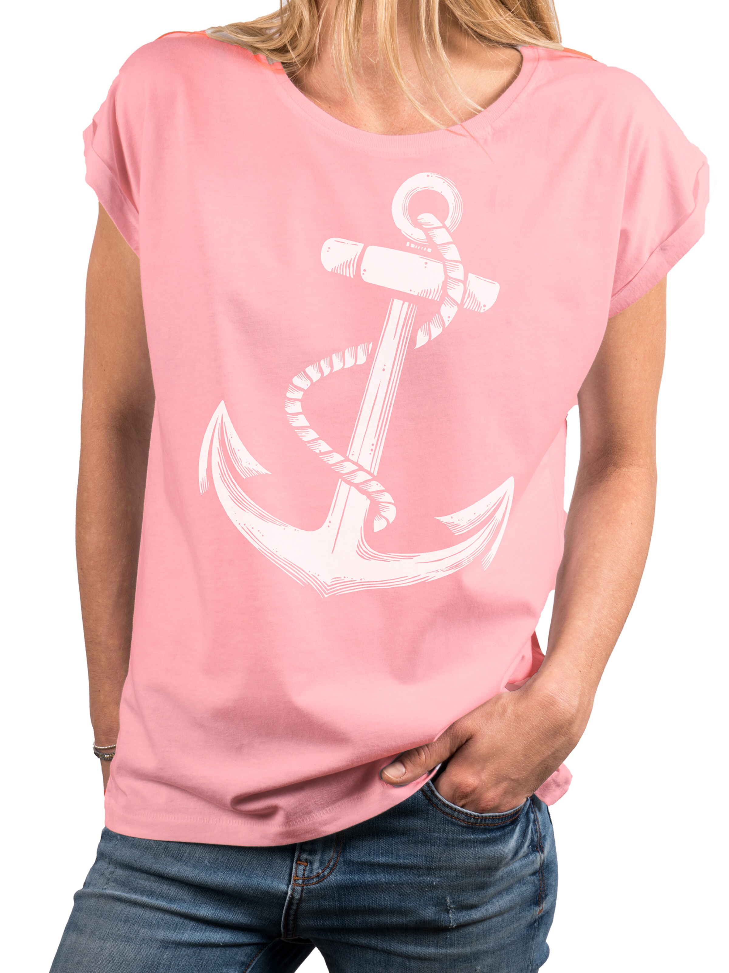 MAKAYA Shirt 'Anker' in Pink