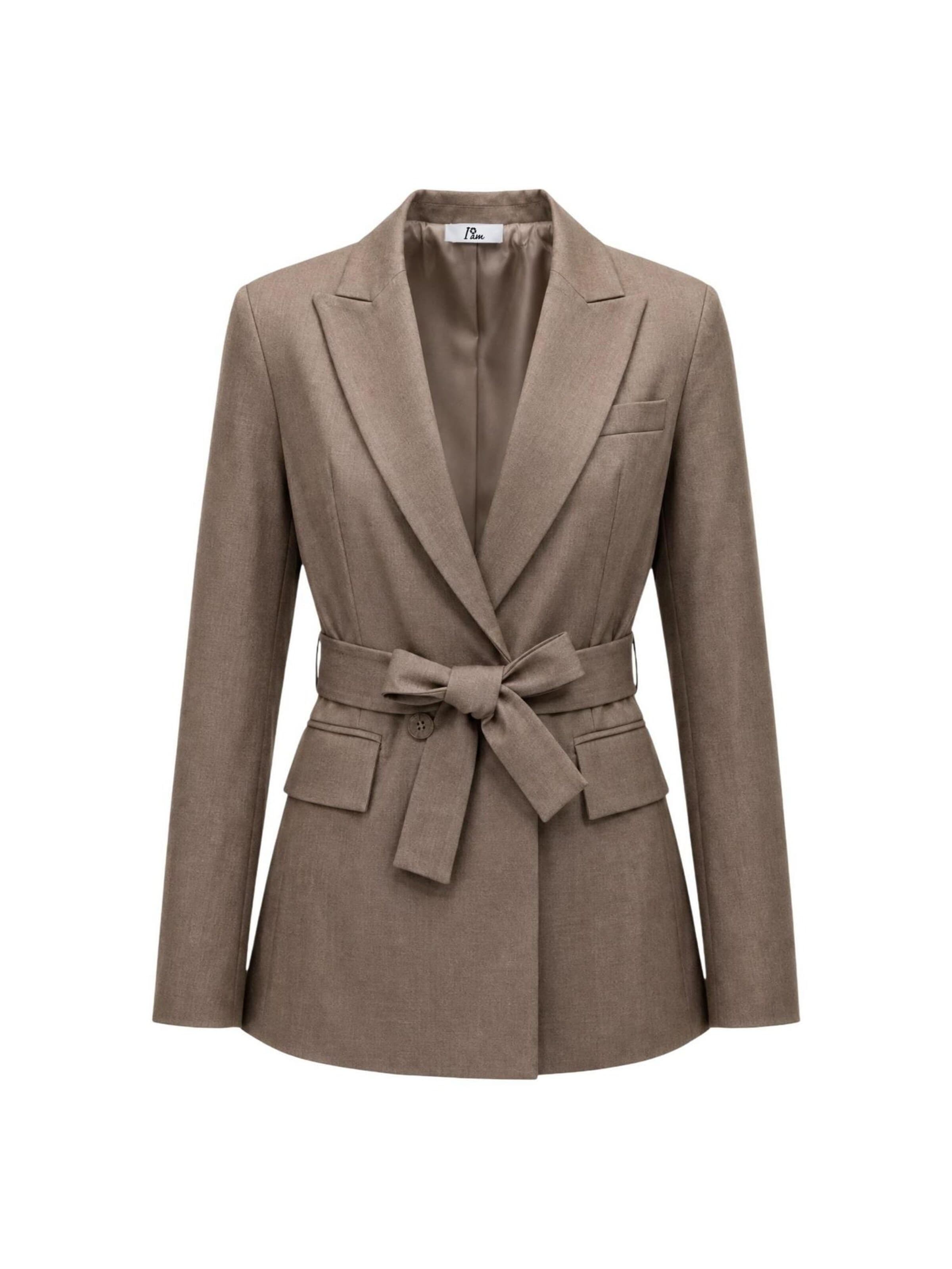 I AM Blazer 'DIAMANTE BELTED BLAZER SLI6JK026229D' in Brown