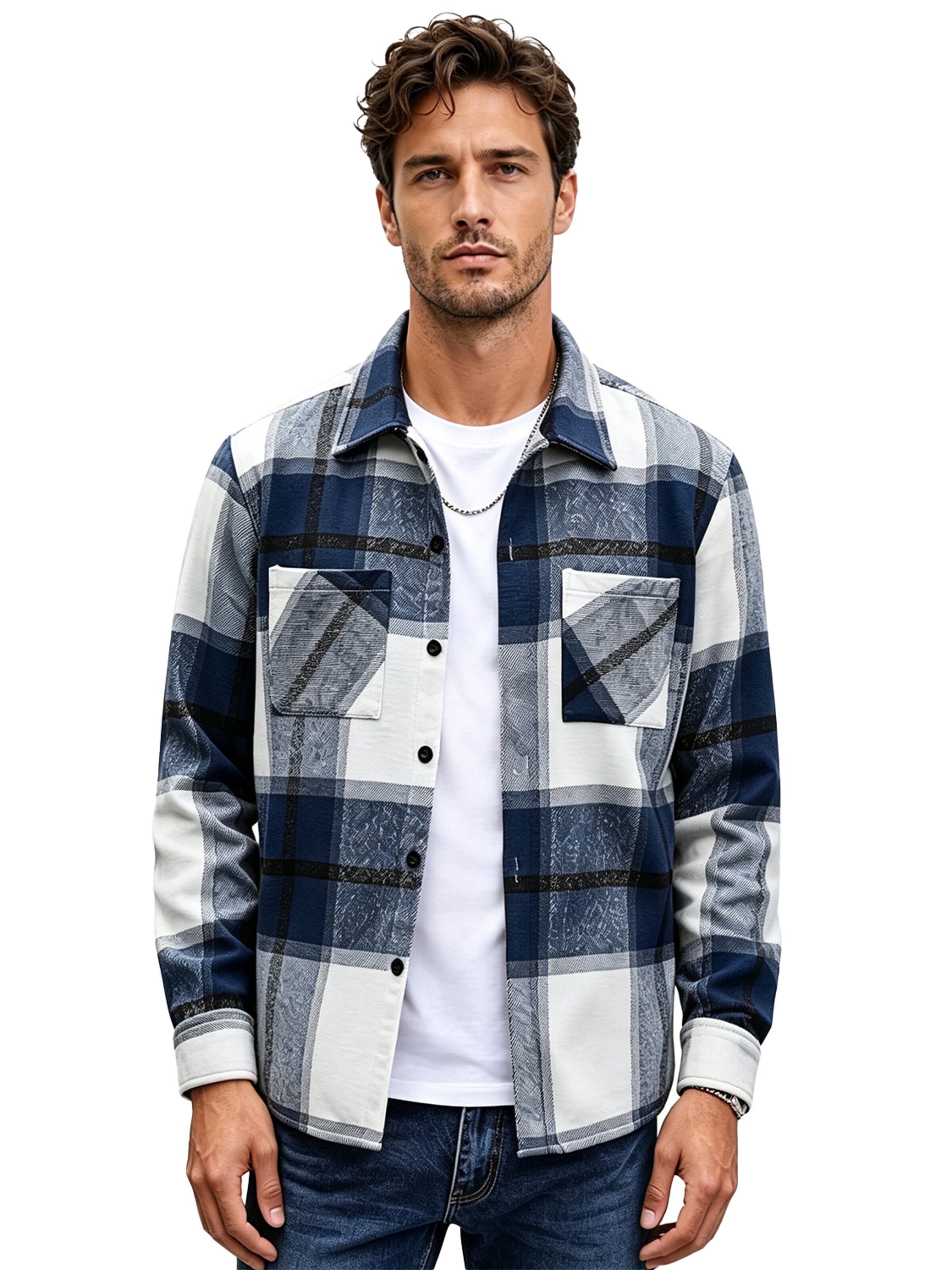 KoJooin Between-Seasons Coat in Blue: front