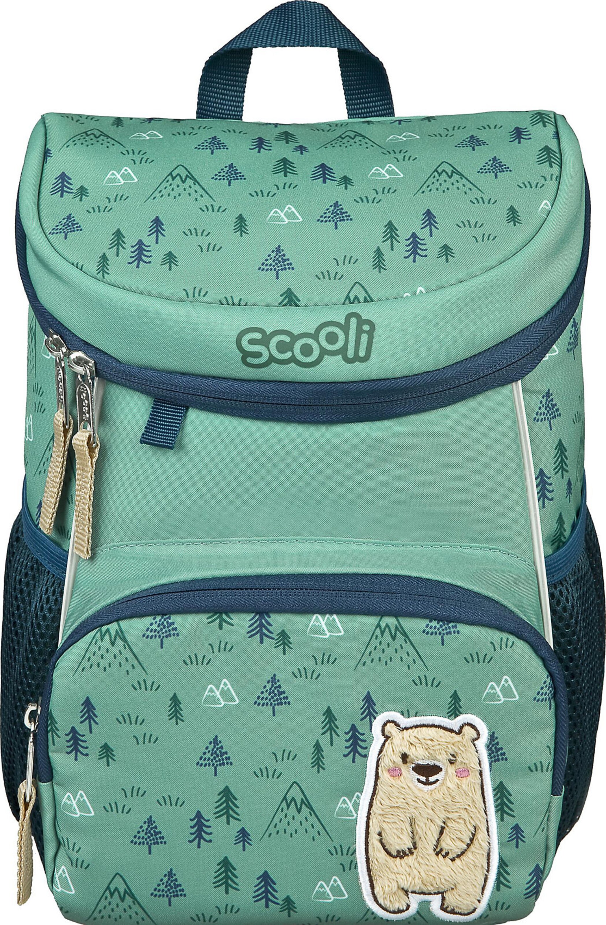 SCOOLI Rucksack 'Mini-Me Rosie Rabbit' in Grün: Vorderseite