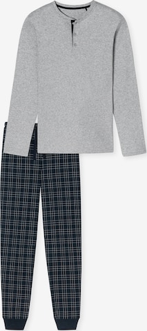 SCHIESSER Pyjama lang ' Fine Interlock ' in Blauw: voorkant