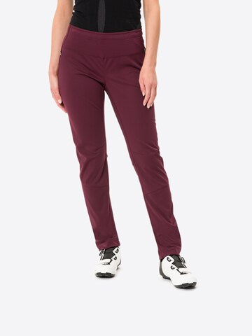 VAUDE Slim fit Workout Pants 'Wintry' in Red: front