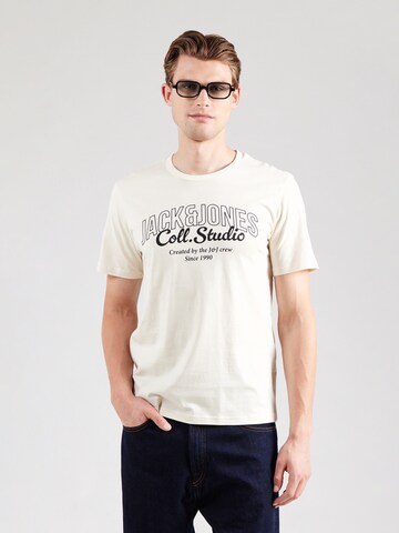 JACK & JONES - Camiseta 'JJMAKOTO' en beige: frente