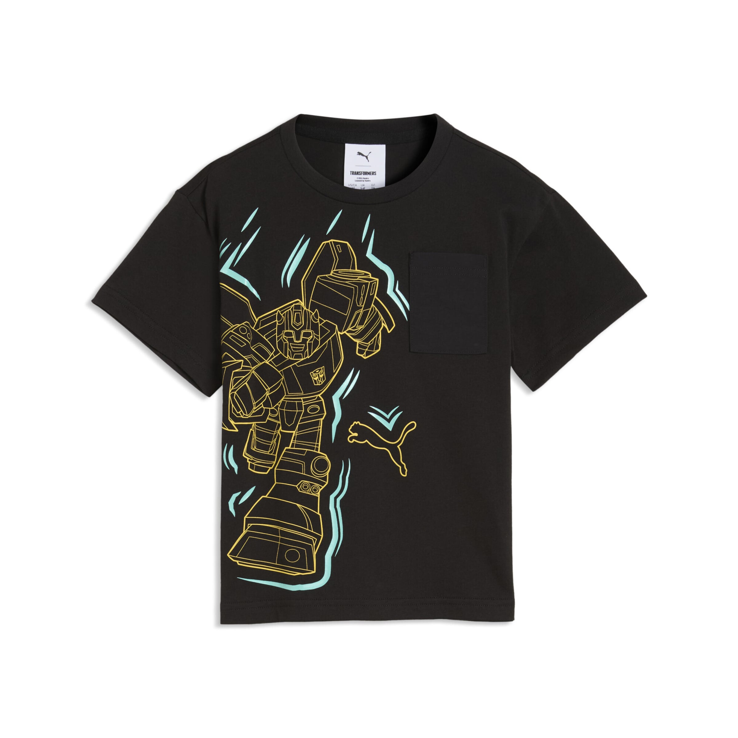 PUMA Shirt 'Puma x Transformers' in Black: front