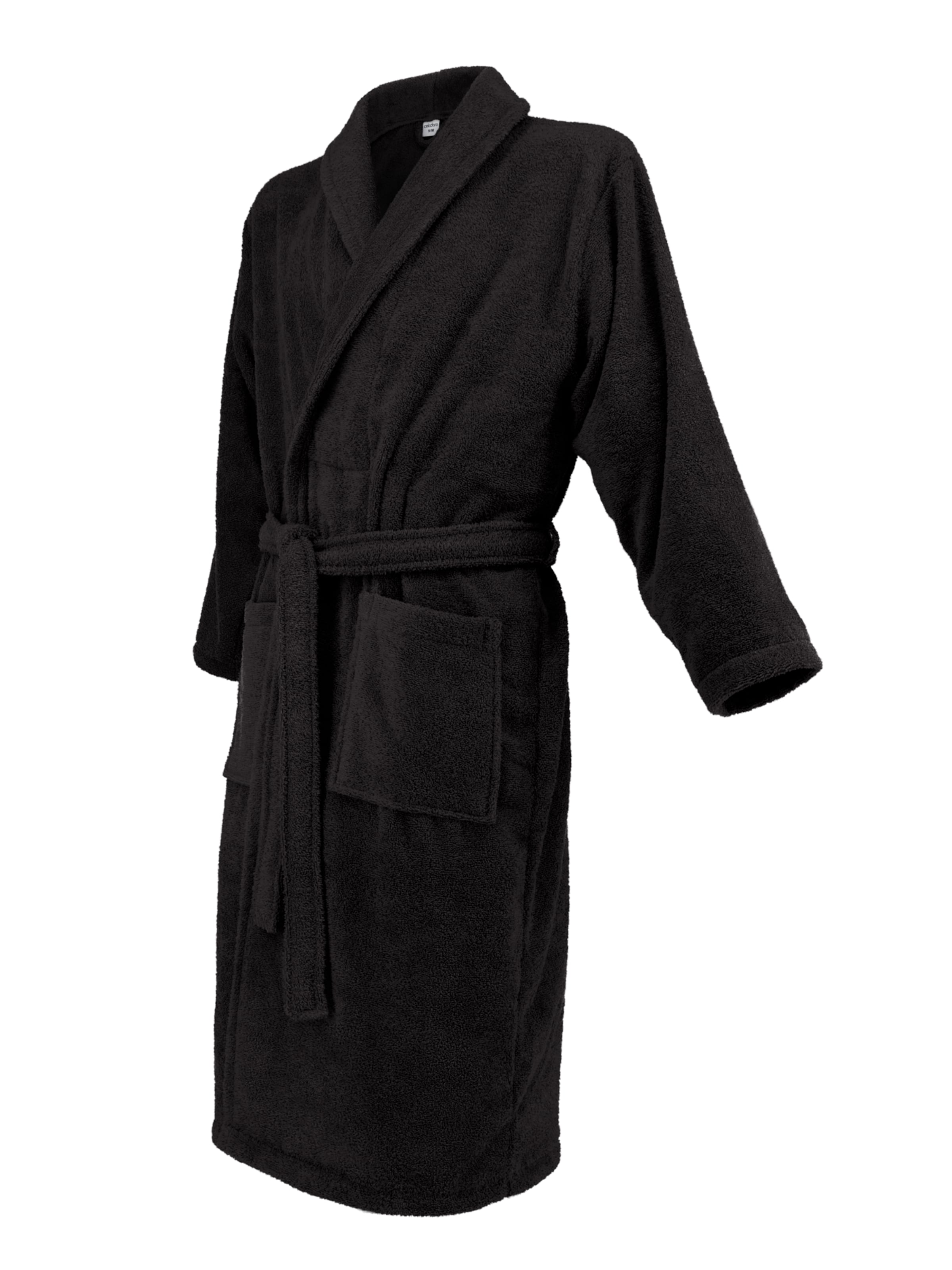 celodoro Long Bathrobe 'Home & Spa Collection' in Black: front