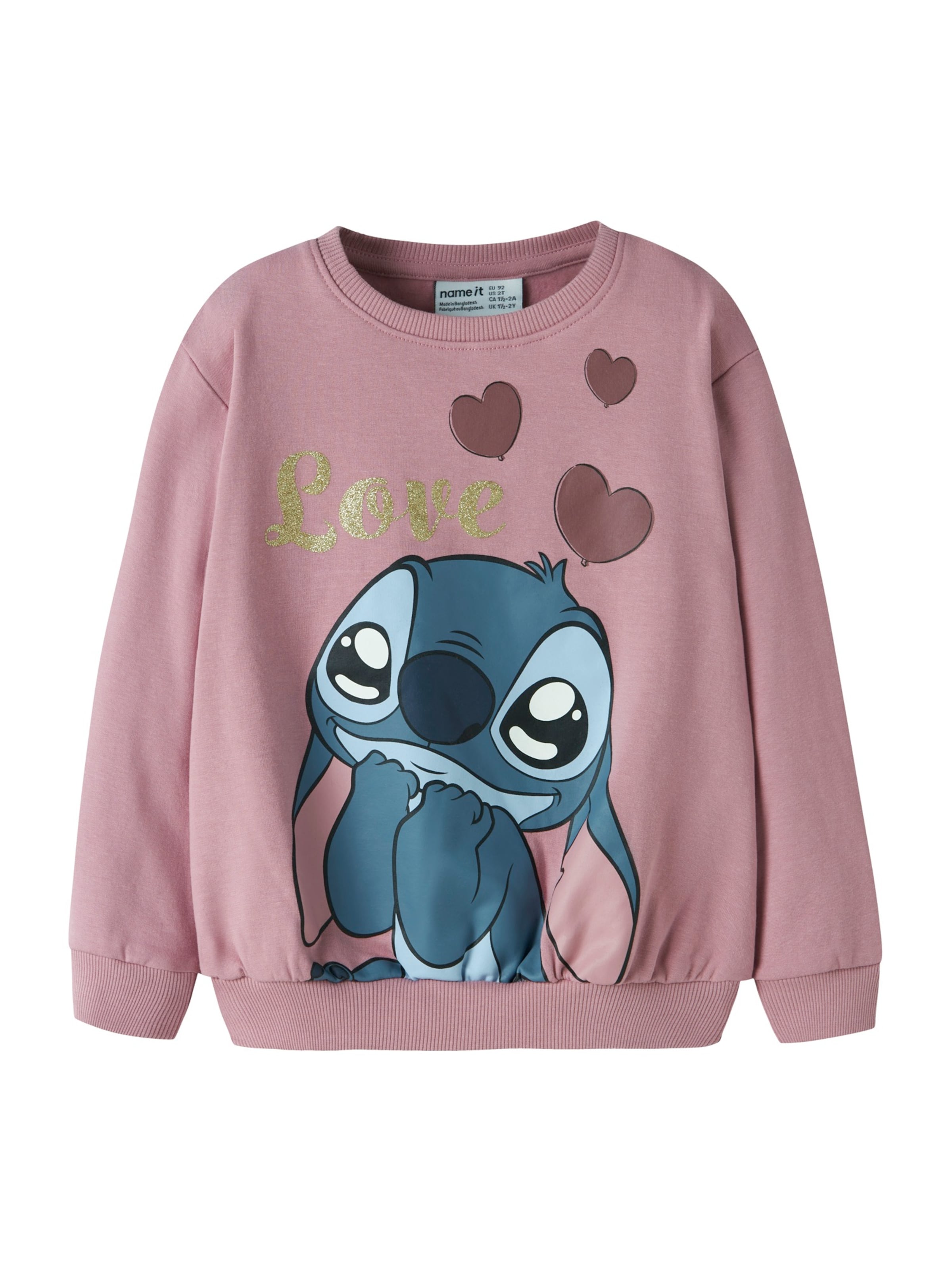 NAME IT Свитшот 'NMFANSA STITCH' в Лиловый: спереди
