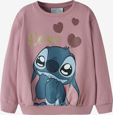 NAME IT Collegepaita 'NMFANSA STITCH' värissä lila: etupuoli