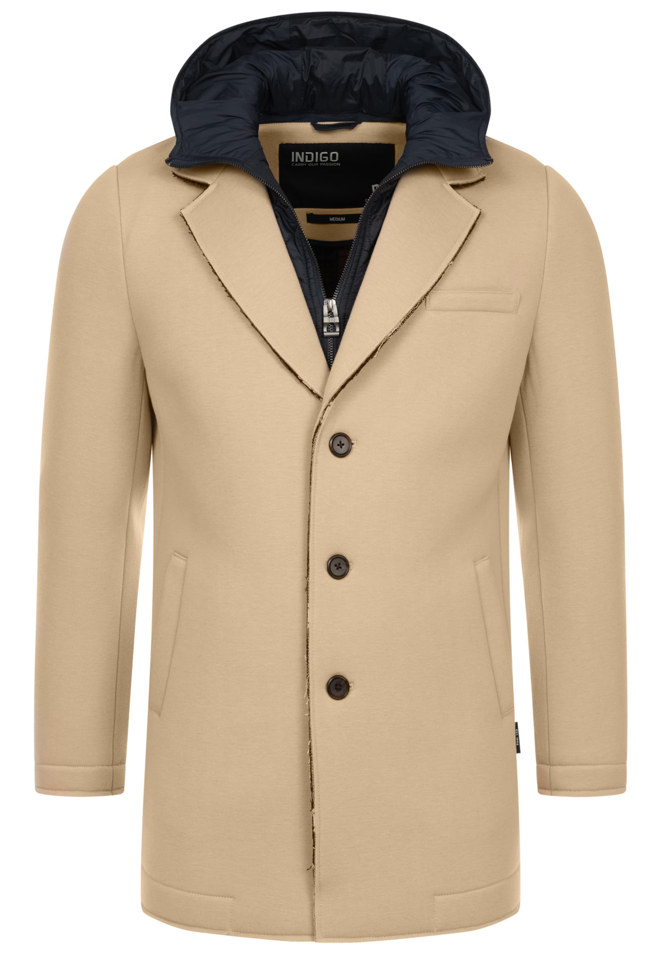 INDICODE JEANS Mantel 'Apostolos ' in Beige: Vorderseite