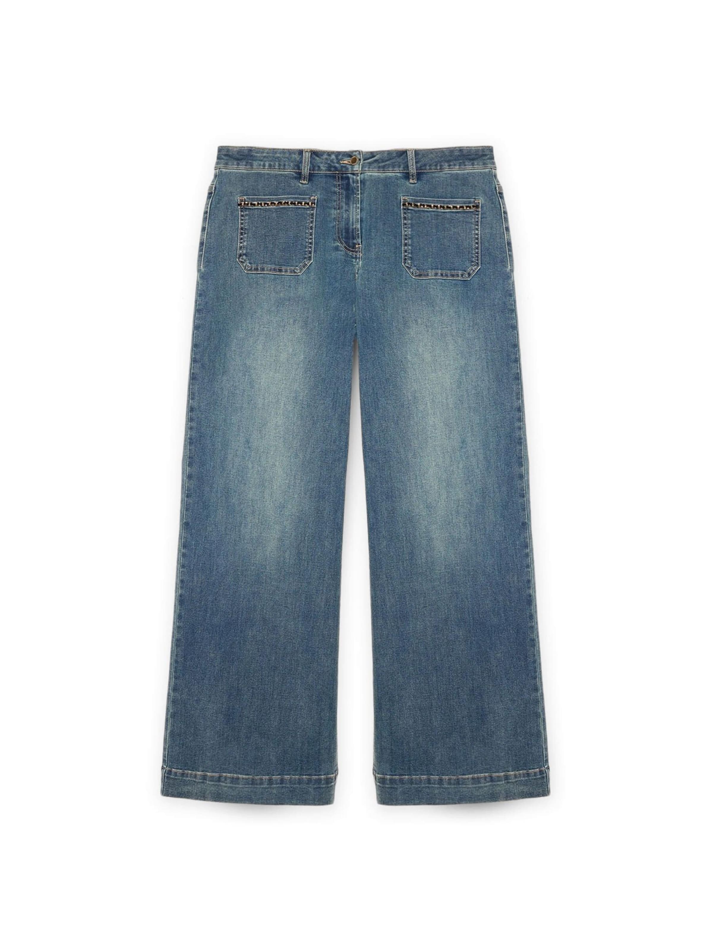 évasé Jean Fiorella Rubino en bleu : devant