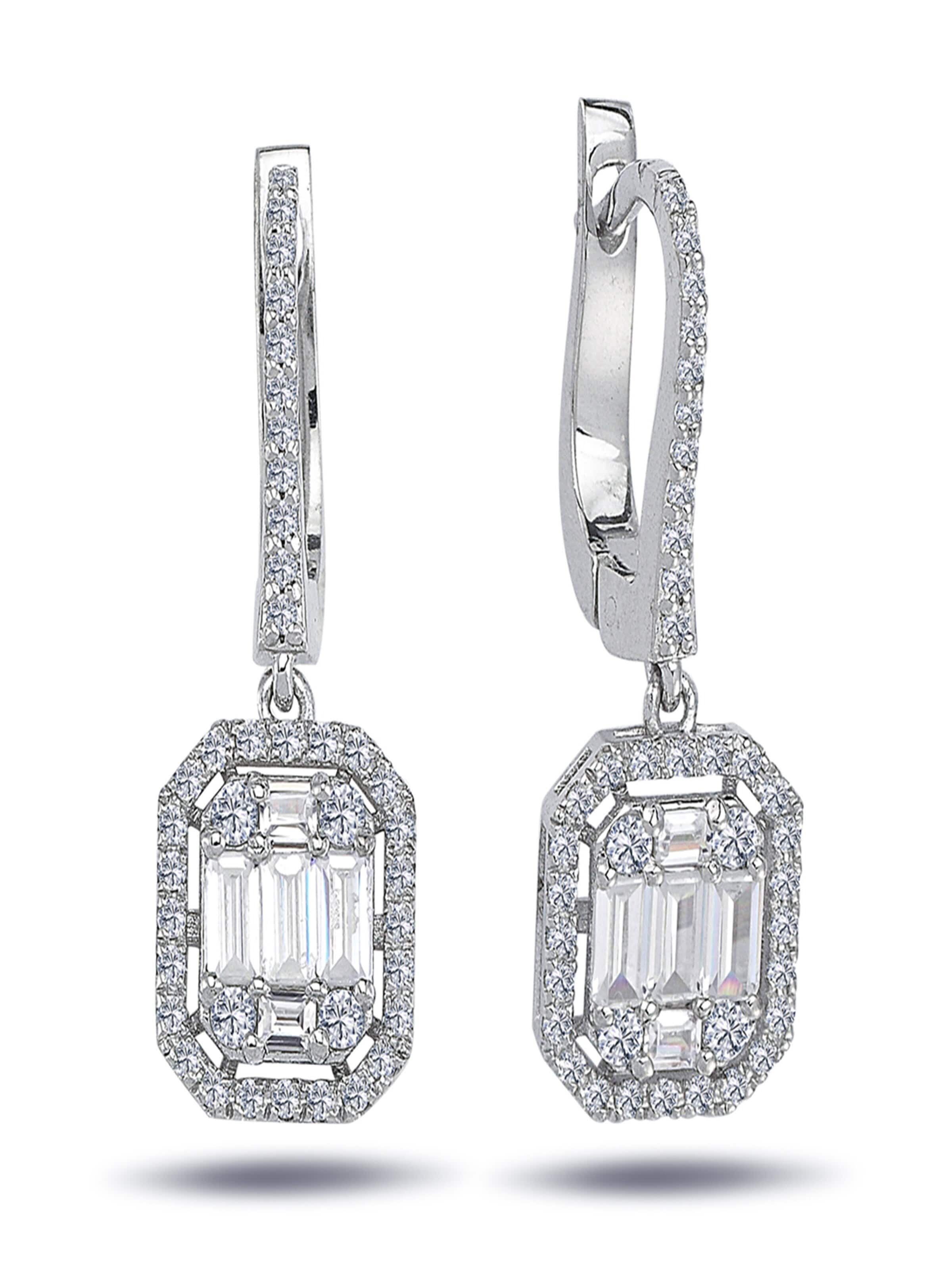 EinStein Diamant Earrings in Silver: front