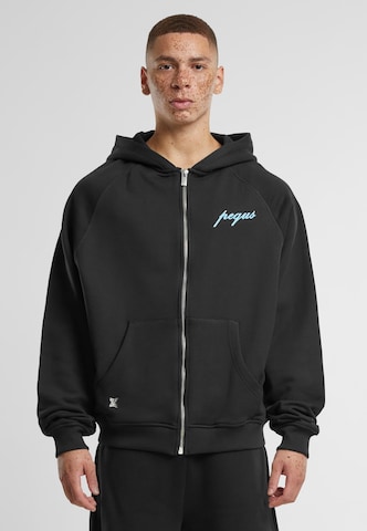 Pequs Sweat jacket 'A Paradise Beach Club' in Black