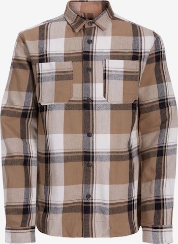 JACK & JONES - Regular Fit Camisa 'Logan' em castanho: frente