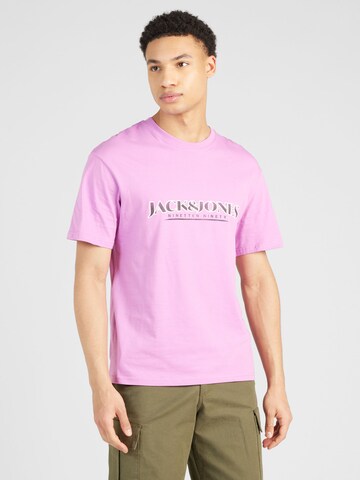 JACK & JONES Koszulka 'GRAND' w kolorze różowy: przód