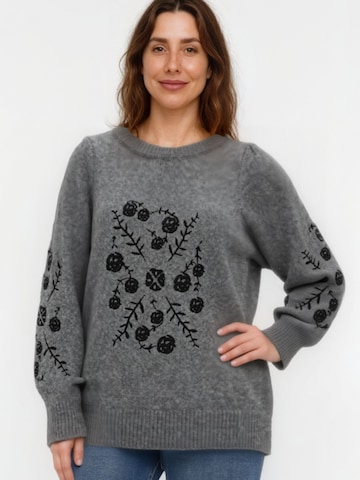 Vero Moda Curve Trui 'JUTA' in Grijs: voorkant
