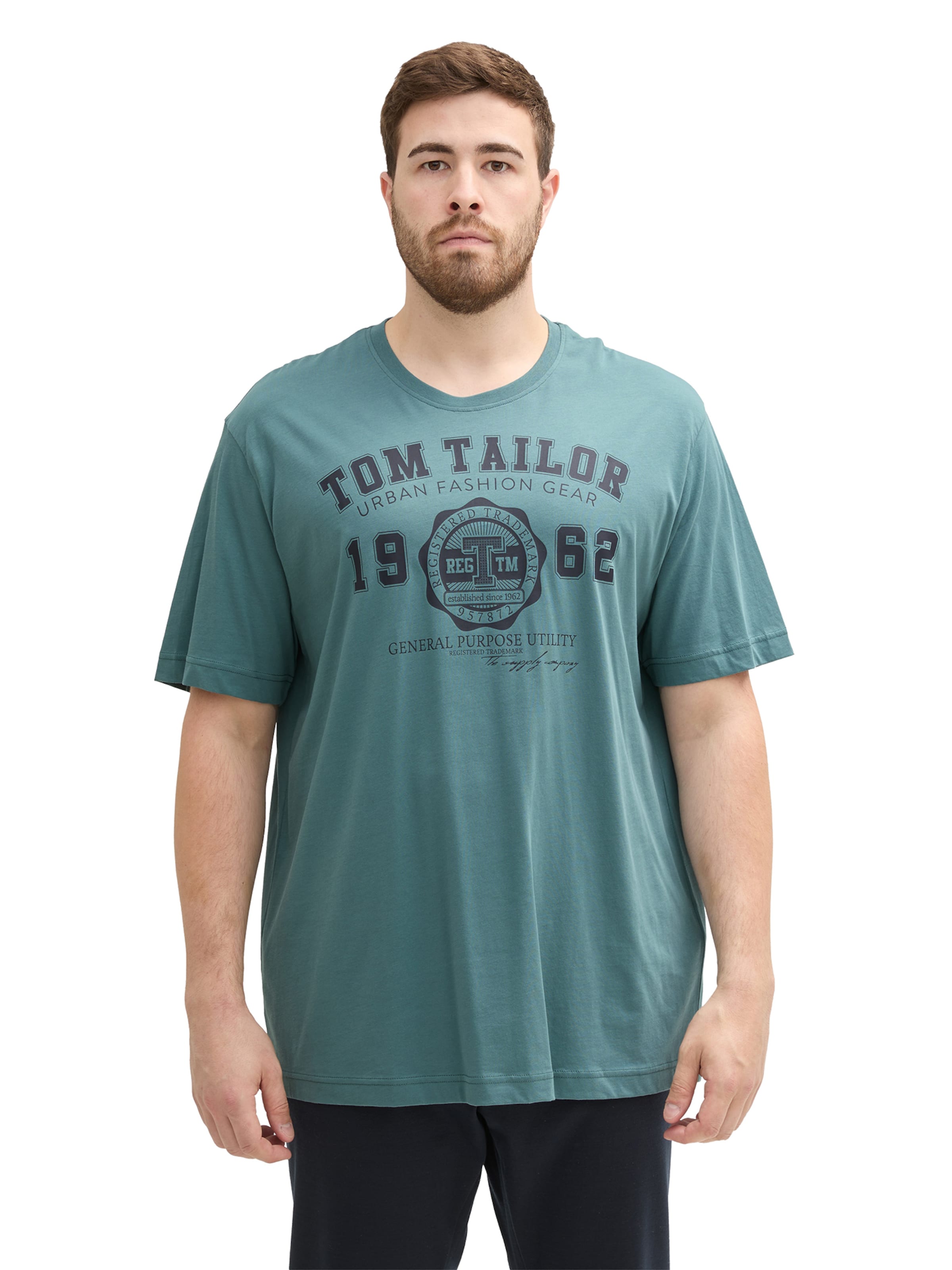 TOM TAILOR Men + T-Shirt in Grün: Vorderseite