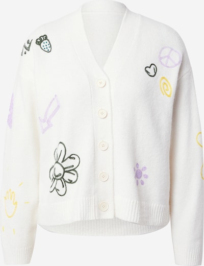 florence by mills exclusive for ABOUT YOU Cardigan 'Luna' en mélange de couleurs / blanc cassé, Vue avec produit