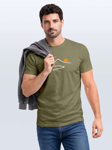 Neverless Shirt 'Mountain Trail'‌‌‌‌ in Grün