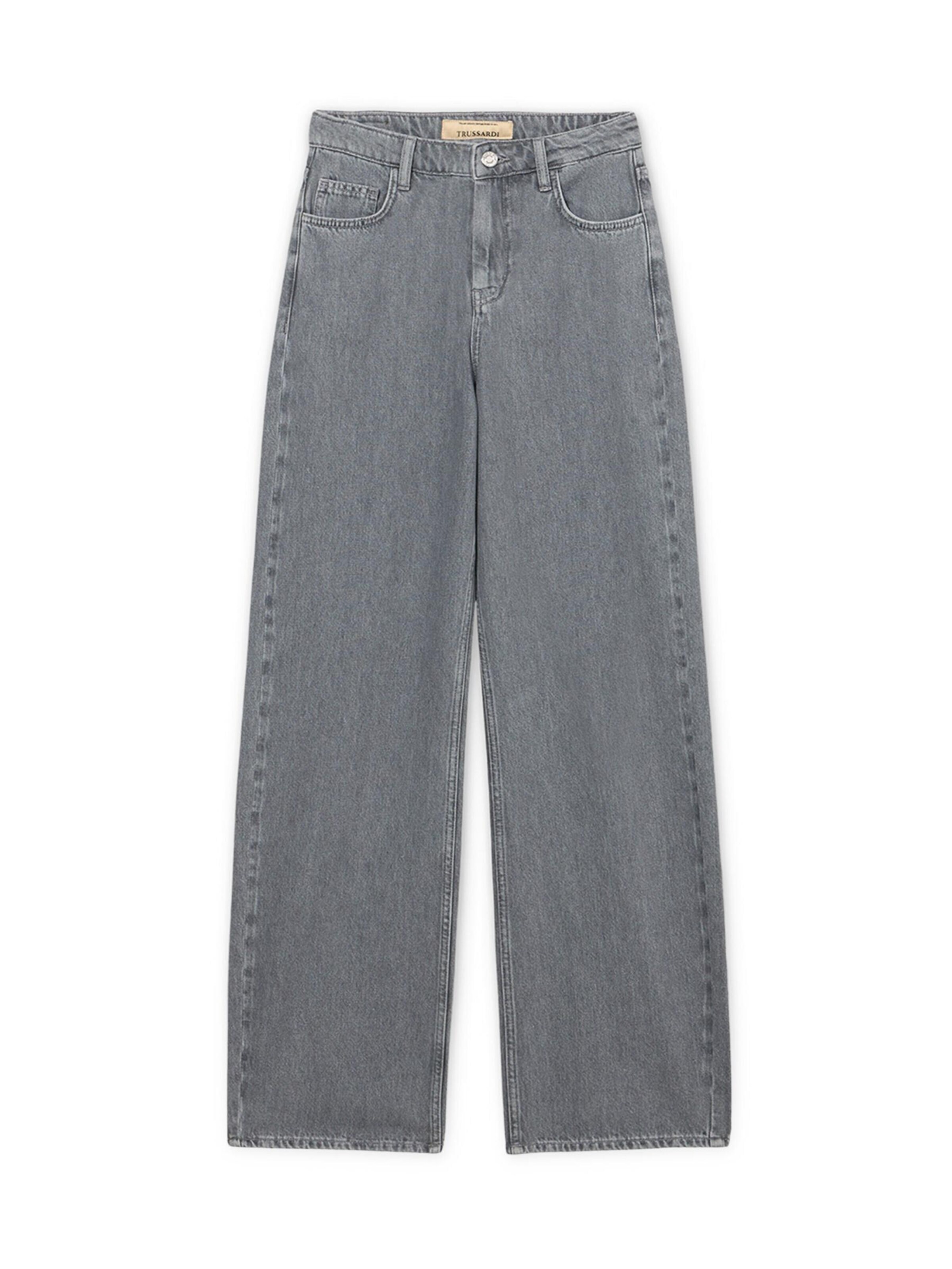 Trussardi Wide leg Jeans in Grijs: voorkant