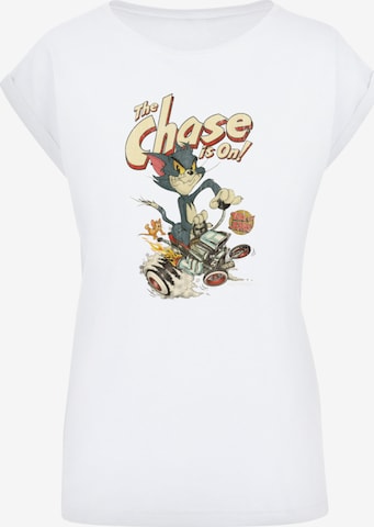 F4NT4STIC Shirt 'Tom And Jerry The Chase Is On' in White: front