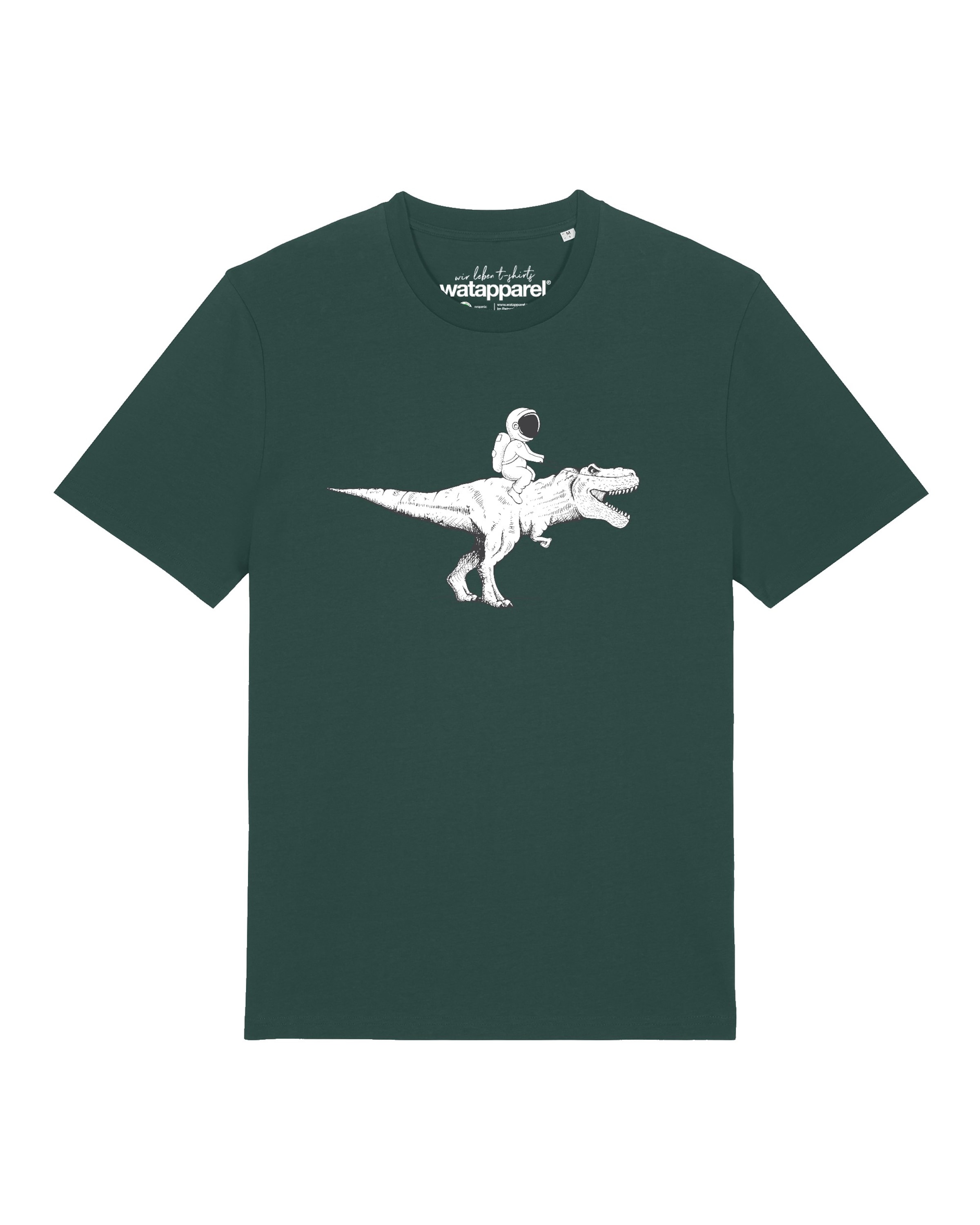 T-Shirt 'Astronaut On T-Rex' Watapparel en vert : devant