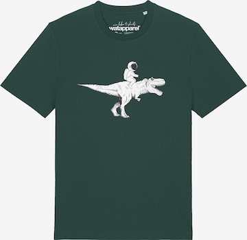 T-Shirt 'Astronaut On T-Rex' Watapparel en vert : devant