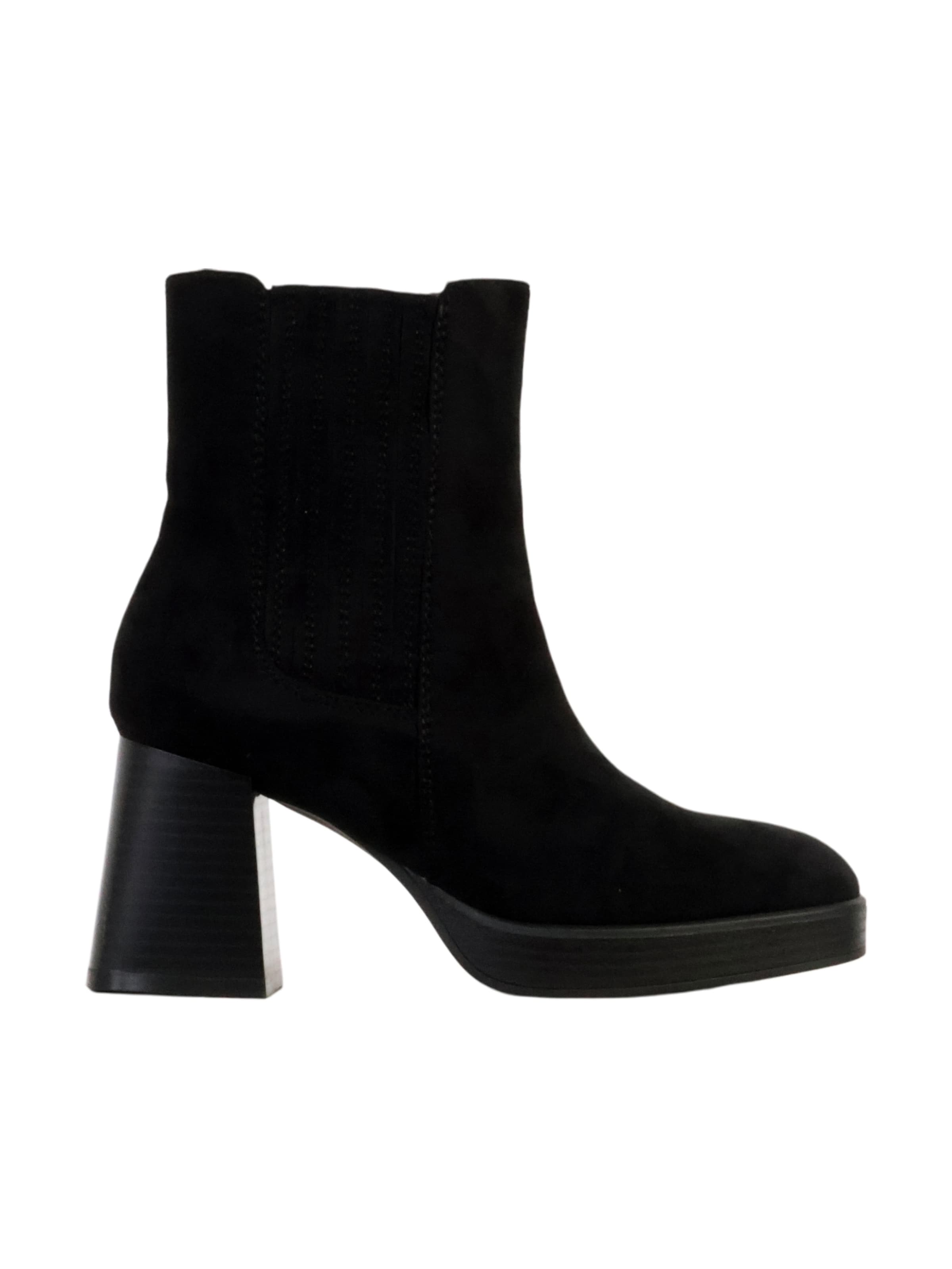 Super Mode Ankle boots 'Stiefeletten mit Zip-Absatz' in Black