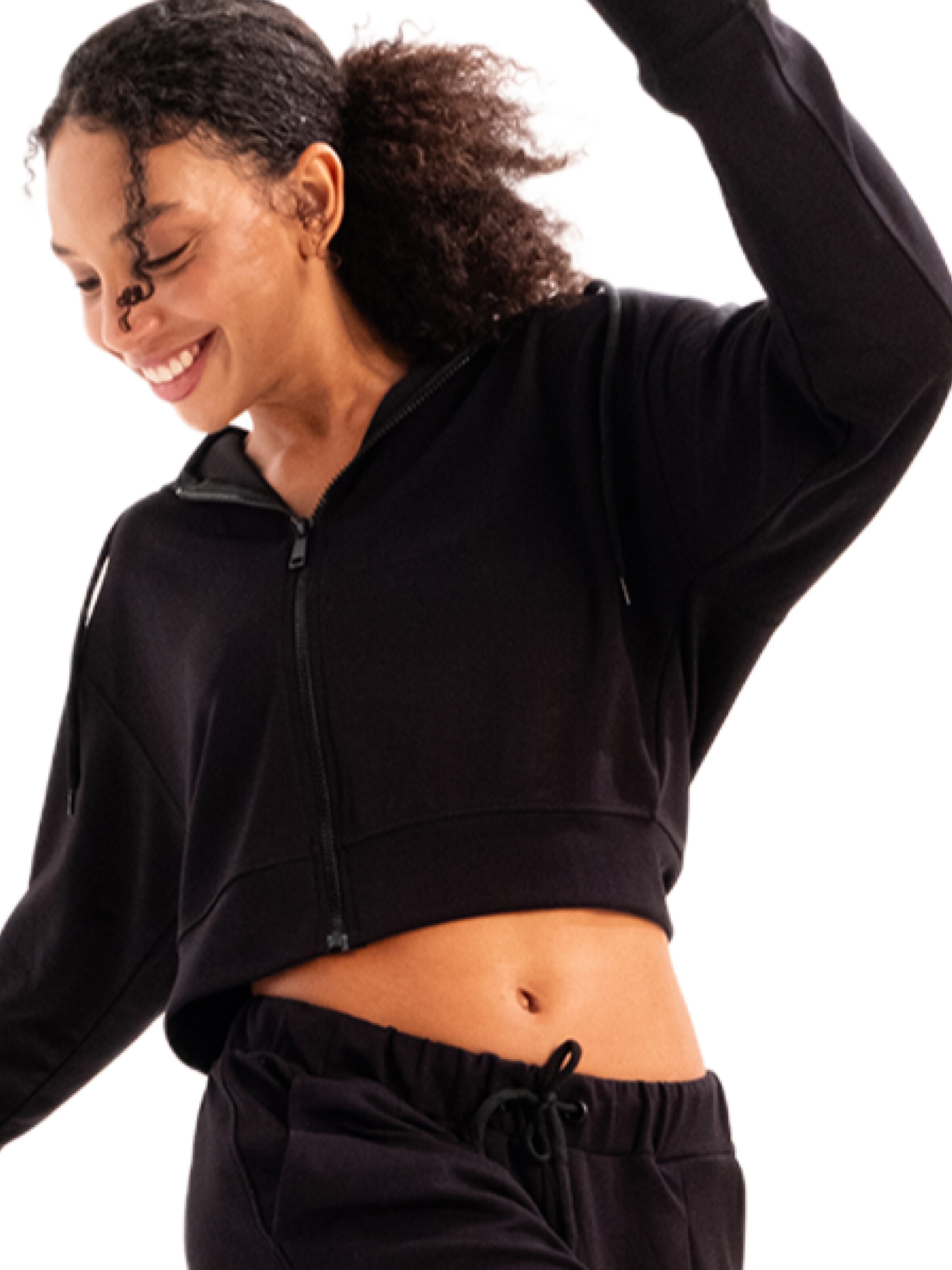 Justever Zip-Up Hoodie 'Ana9' in Black