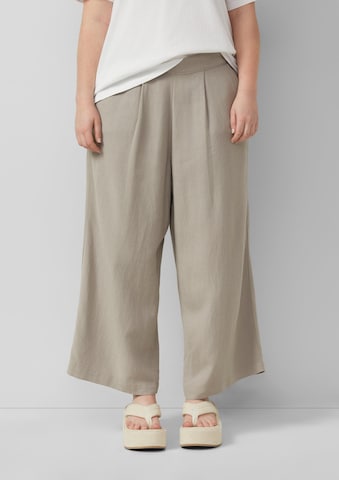 Wide Leg Pantalon QS en marron : devant
