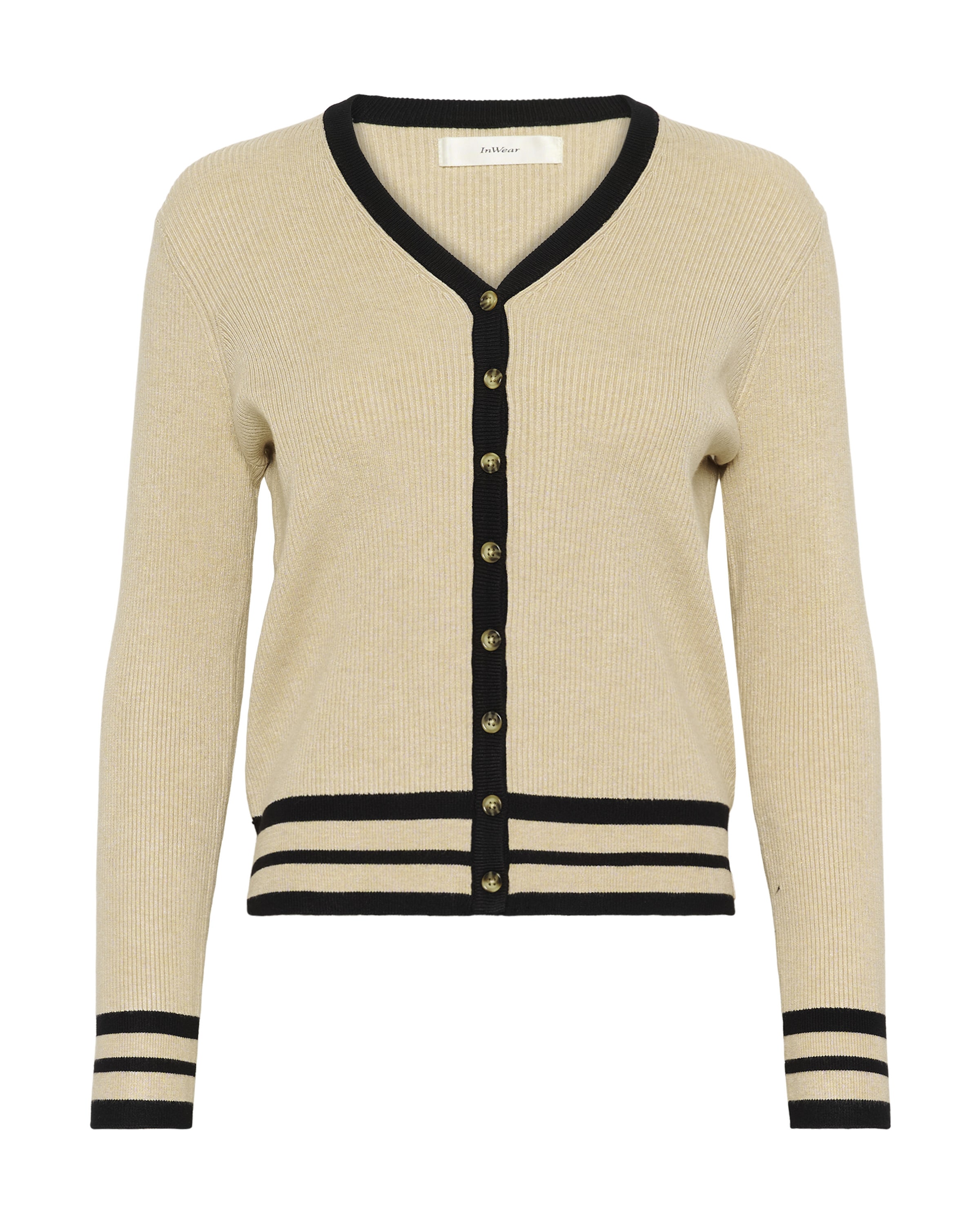 InWear Πλεκτή ζακέτα 'Leenah' σε μπεζ: μπροστά