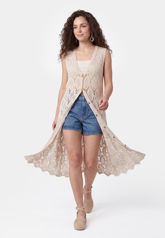 usha FESTIVAL - Vestido de malha 'Nature Women' em bege: frente