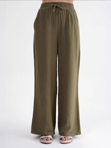 MixRay Wide leg Broek in Groen: voorkant