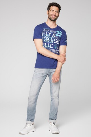 T-Shirt 'Fly and Cruise' CAMP DAVID en bleu