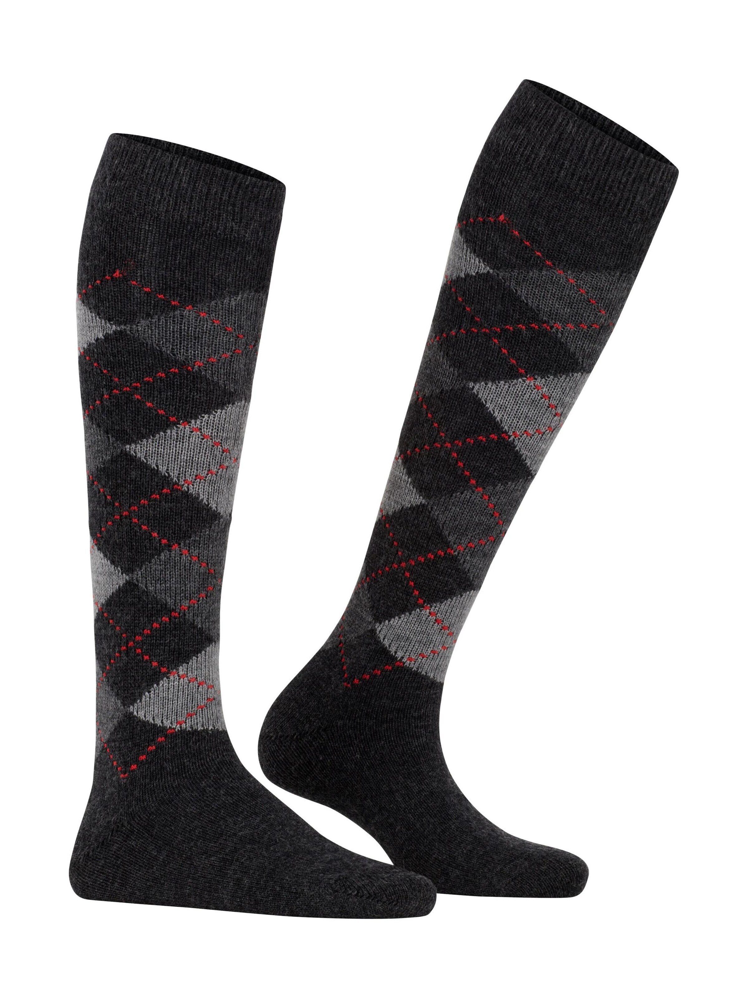 BURLINGTON Overknee Strümpfe 'Whitby'‌‌‌‌‌ in Grau