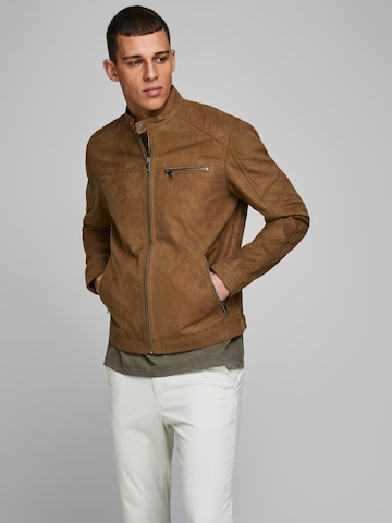 JACK & JONES Regular fit Between-Season Jacket 'Rocky' in Brown: front