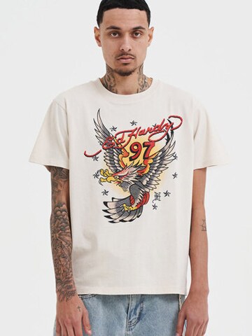 Ed Hardy Shirt '97 Eagle' in Beige: front
